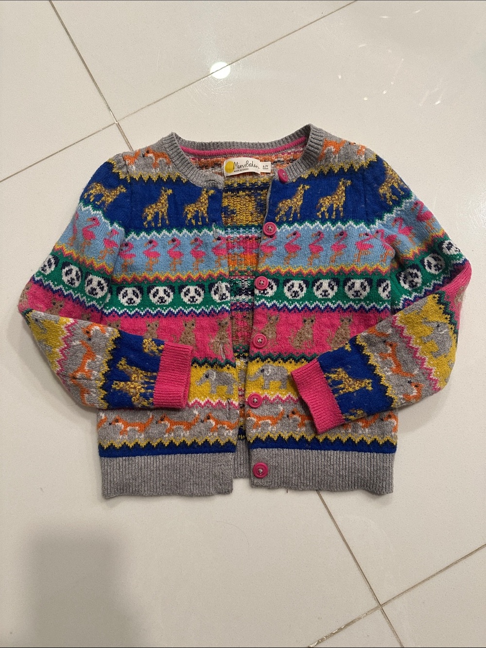 Mini Boden Multicolor Animal & Pattern 12% wool Cardigan